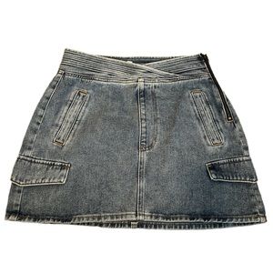 Y2K PacSun Denim Mini Skirt Side Zip Size 27